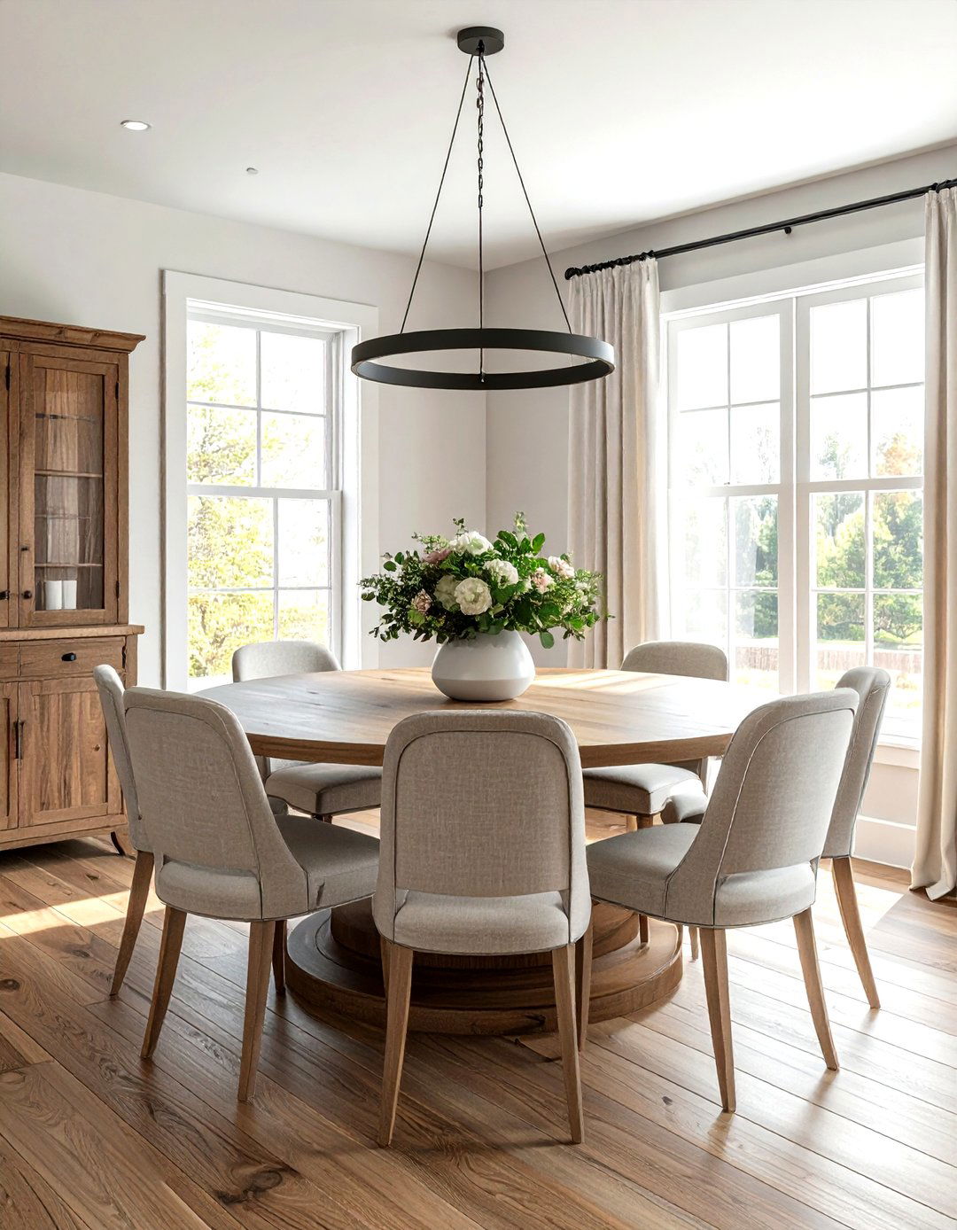 Round Farmhouse Dining Table Room - 30 modern farmhouse dining room ideas