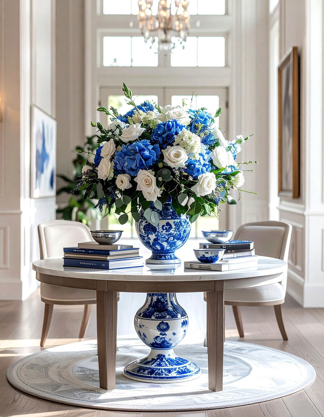 Round Foyer Table - 30 tabletop vignette ideas