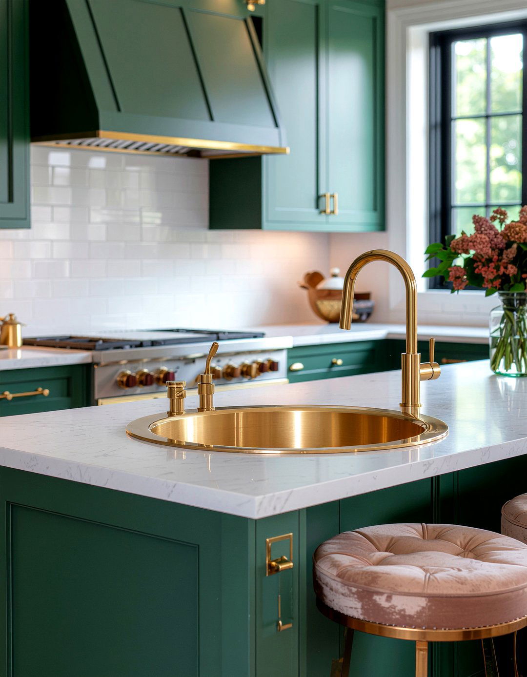 Round Gold Bar Sink - 30 bar sink kitchen ideas
