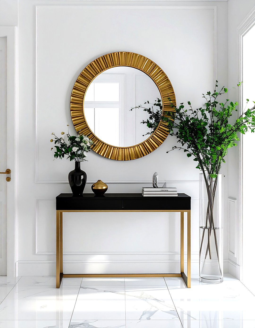 Round Gold Mirror - 30 decorative mirror ideas