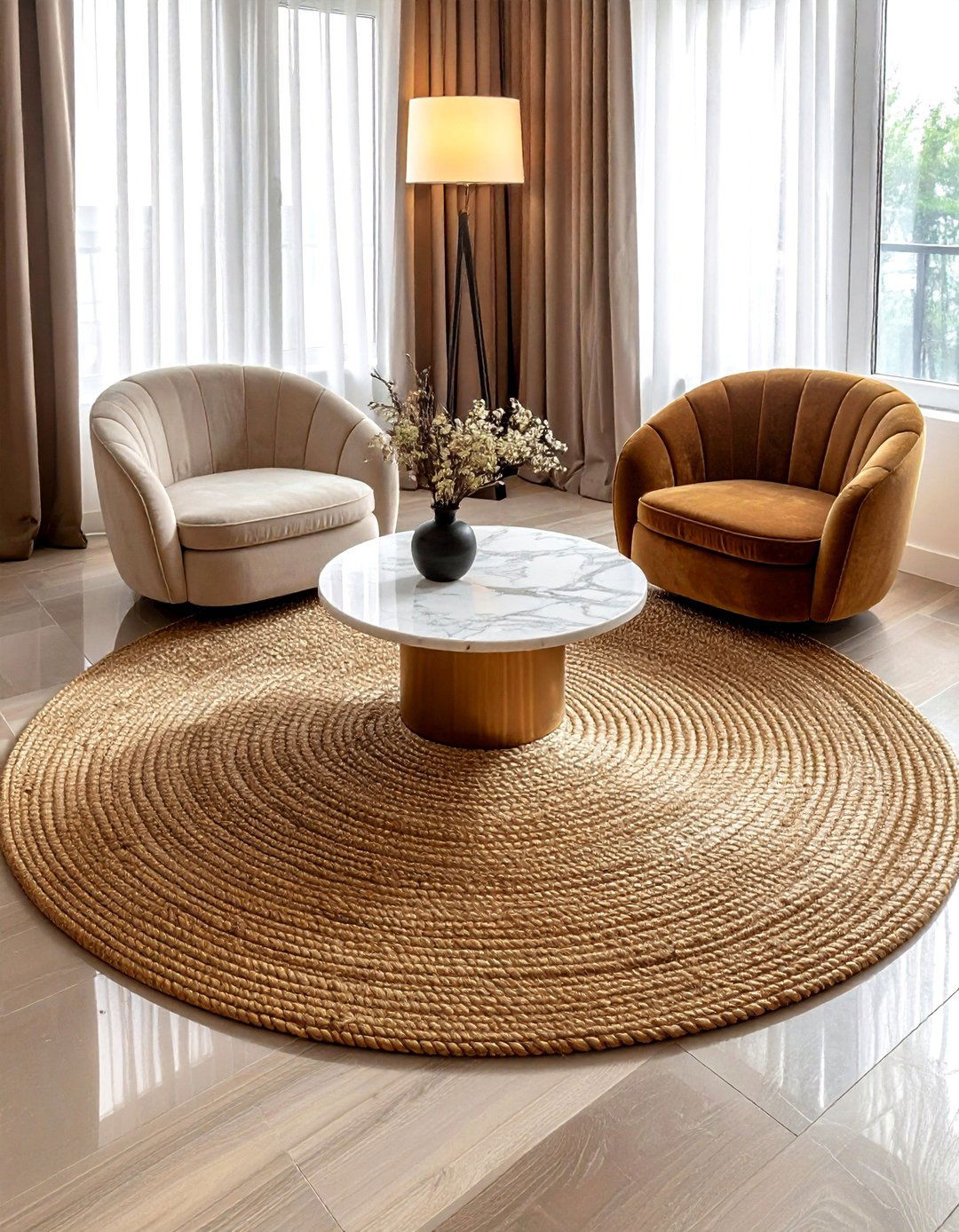 Round Jute Rug - 30 living room jute rugs