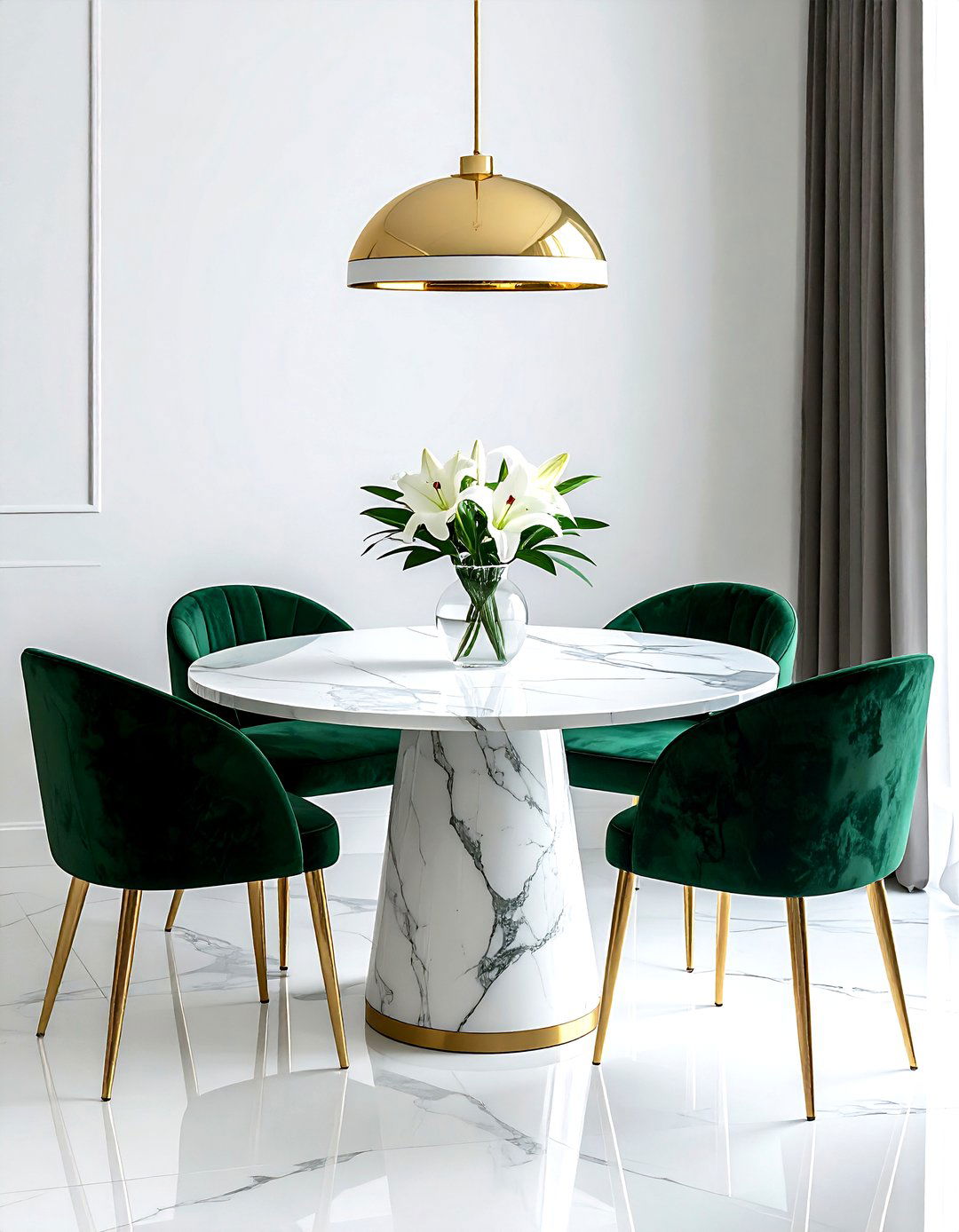 Round Marble Dining Table - 30 dining room furniture settings