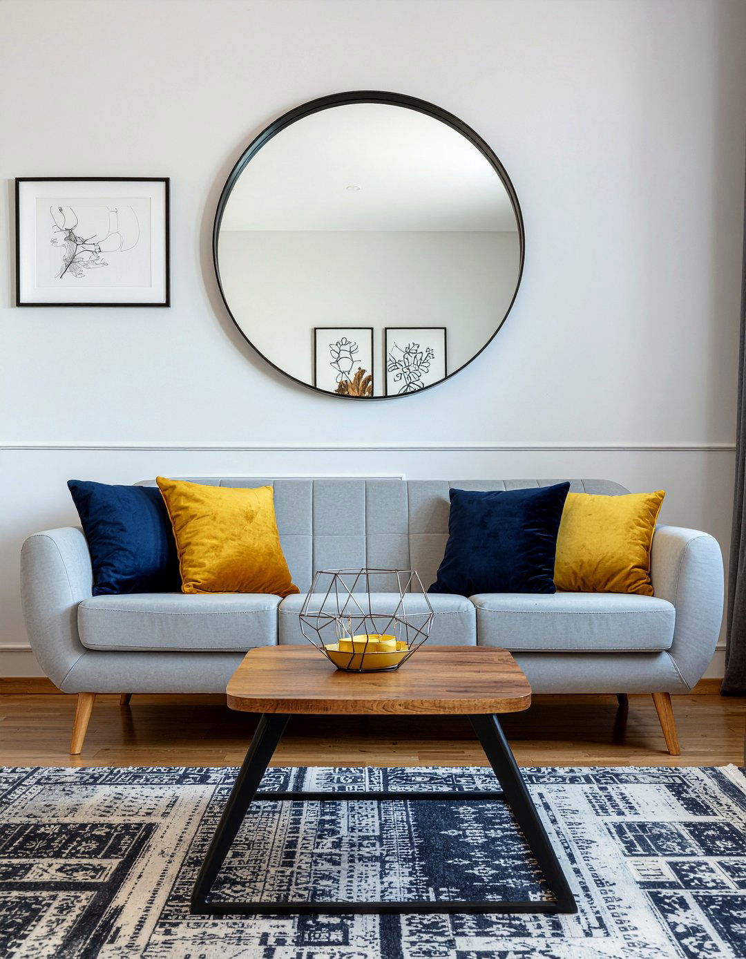 Round Mirror Above Sofa - 30 living room mirror placement ideas