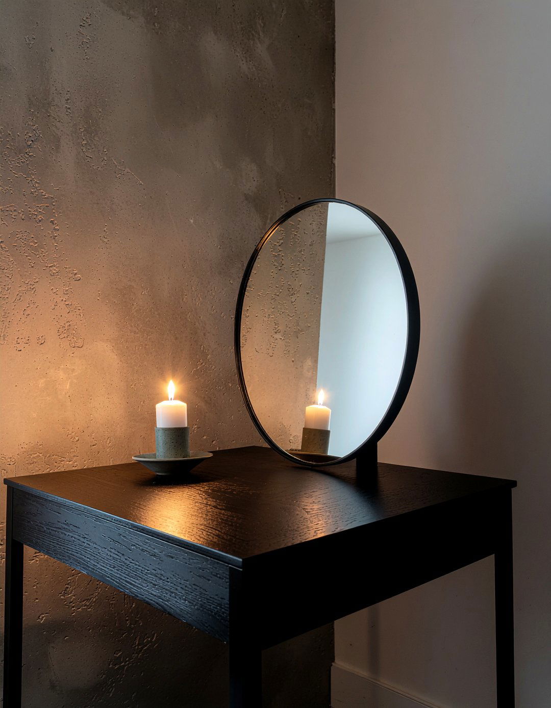 Round Mirror In Dark Moody Dining Room - 30 round mirror dining room ideas