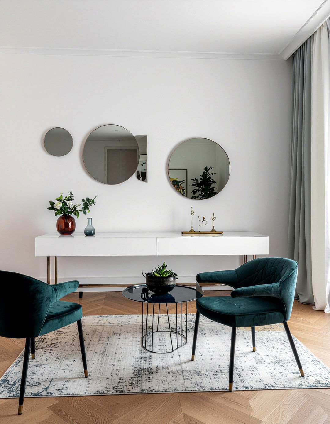 Round Mirror Set On Dining Wall - 30 round mirror dining room ideas