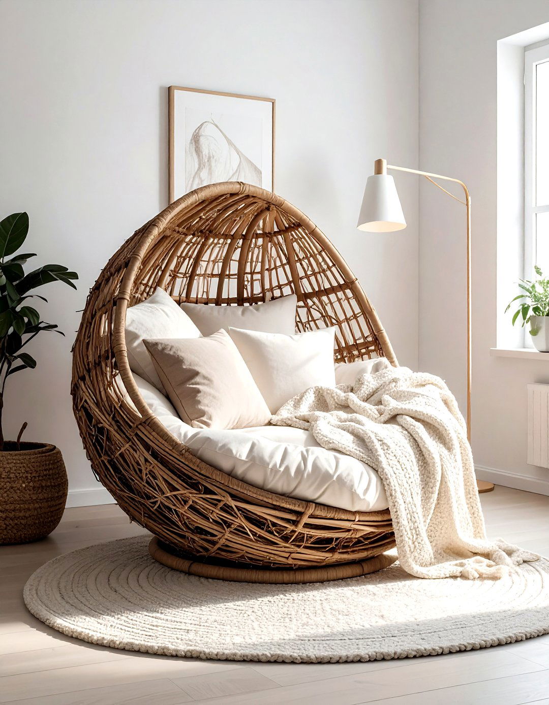 Round Nest Chair - 30 living room hanging chair ideas