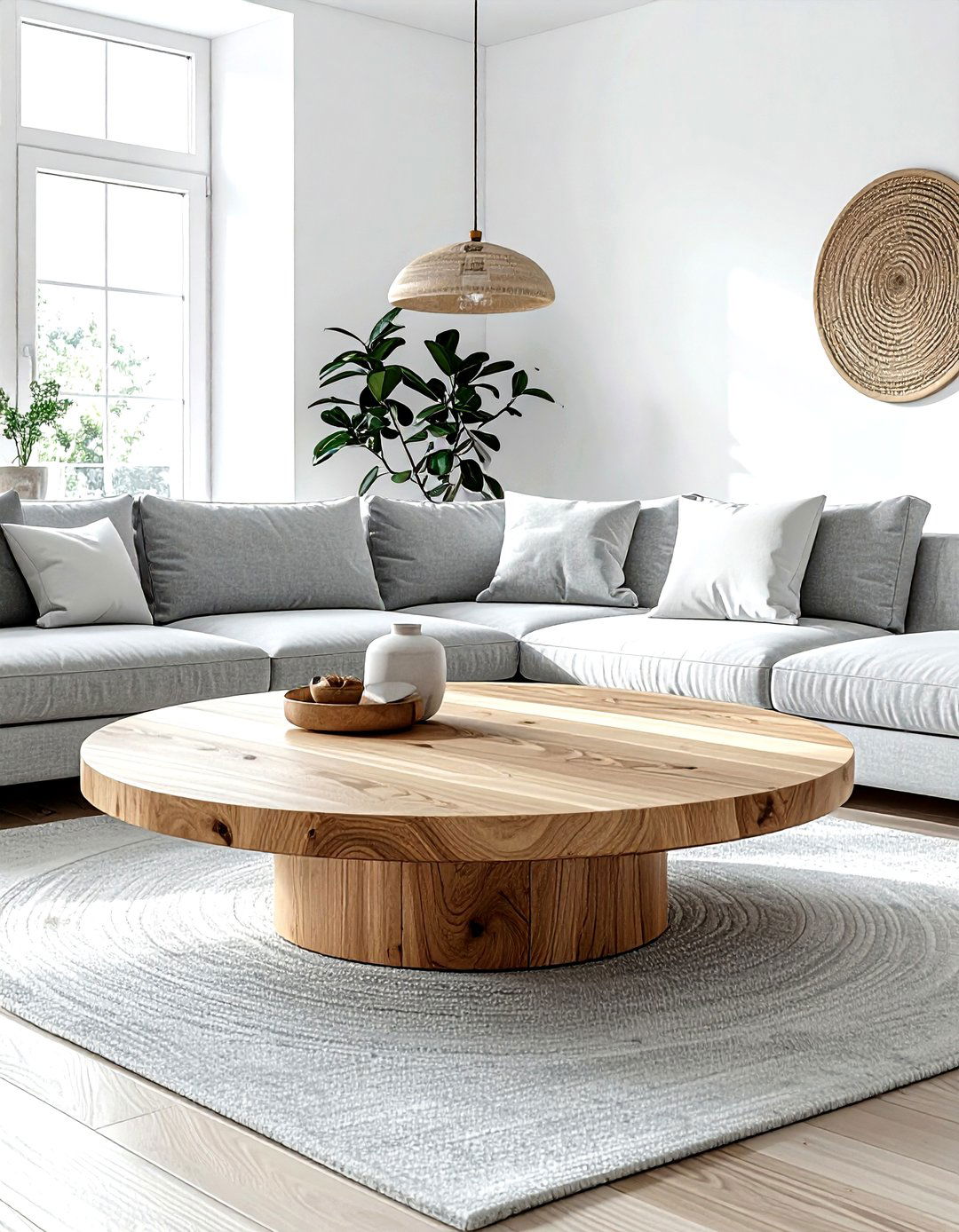 Round Oak Coffee Table - 30 living room wood coffee tables