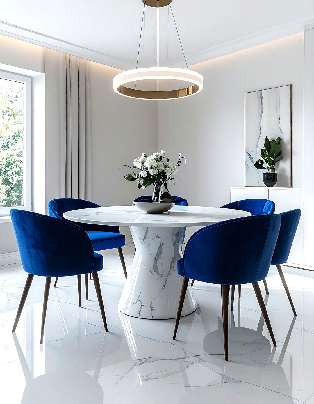 Round Pedestal Dining Table - 30 American dining room ideas