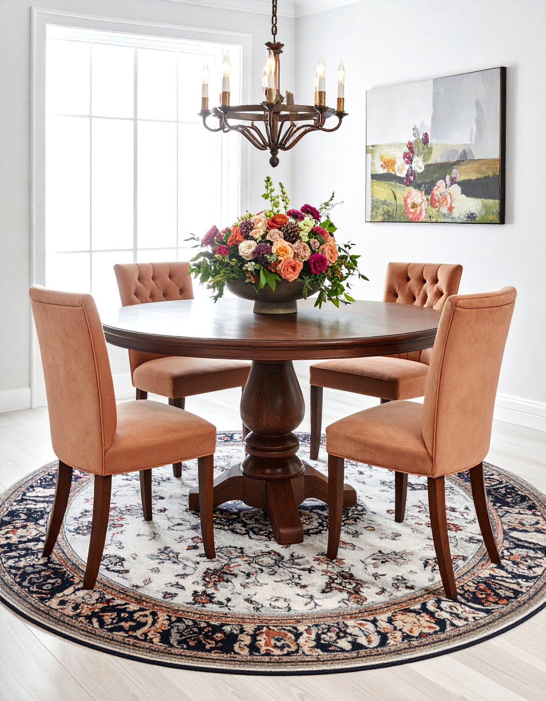 Round Pedestal Dining Table - 30 stately dining room ideas