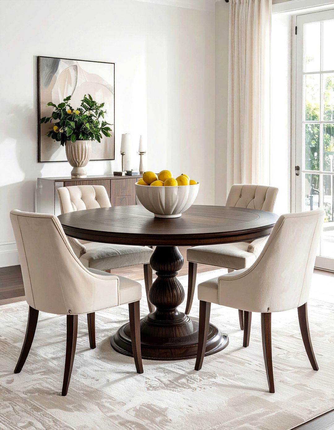 Round Pedestal Dining Table - 30 achievable dining room ideas