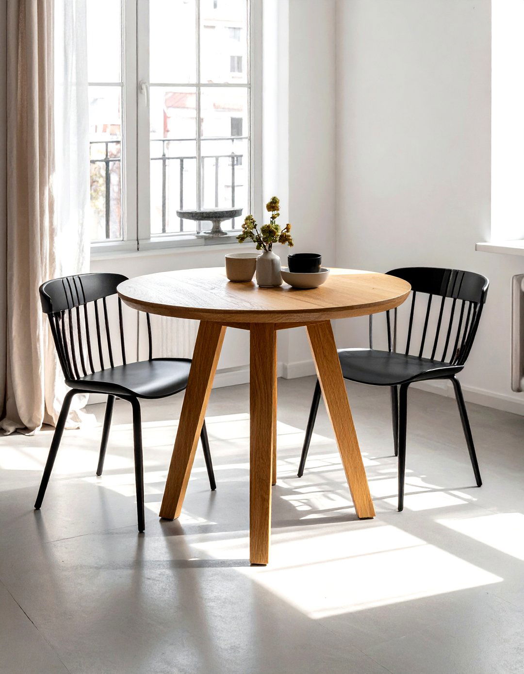 Round Pedestal Table - 30 tiny dining room ideas