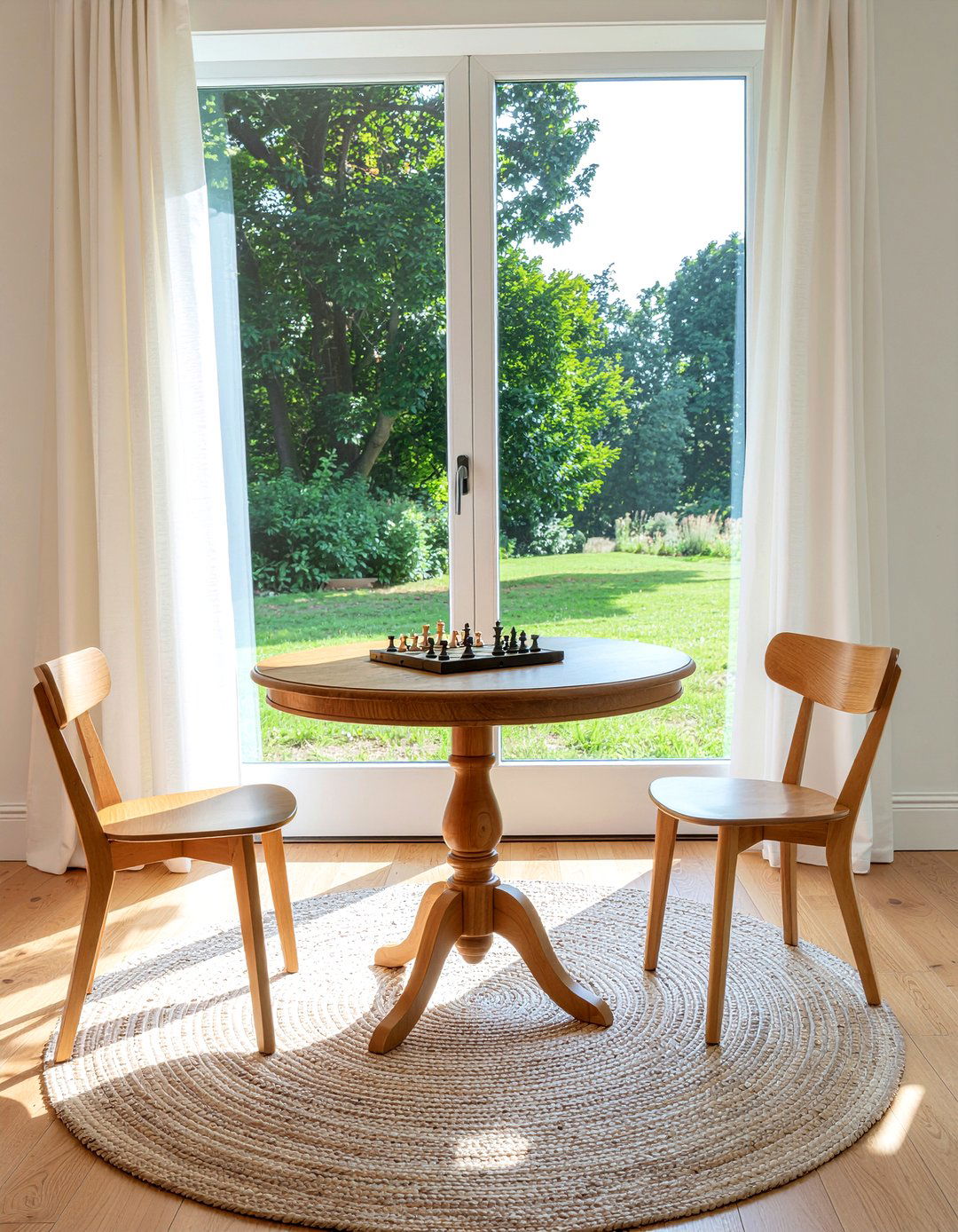 Round Pine Pedestal Table - 30 living room pine furniture ideas