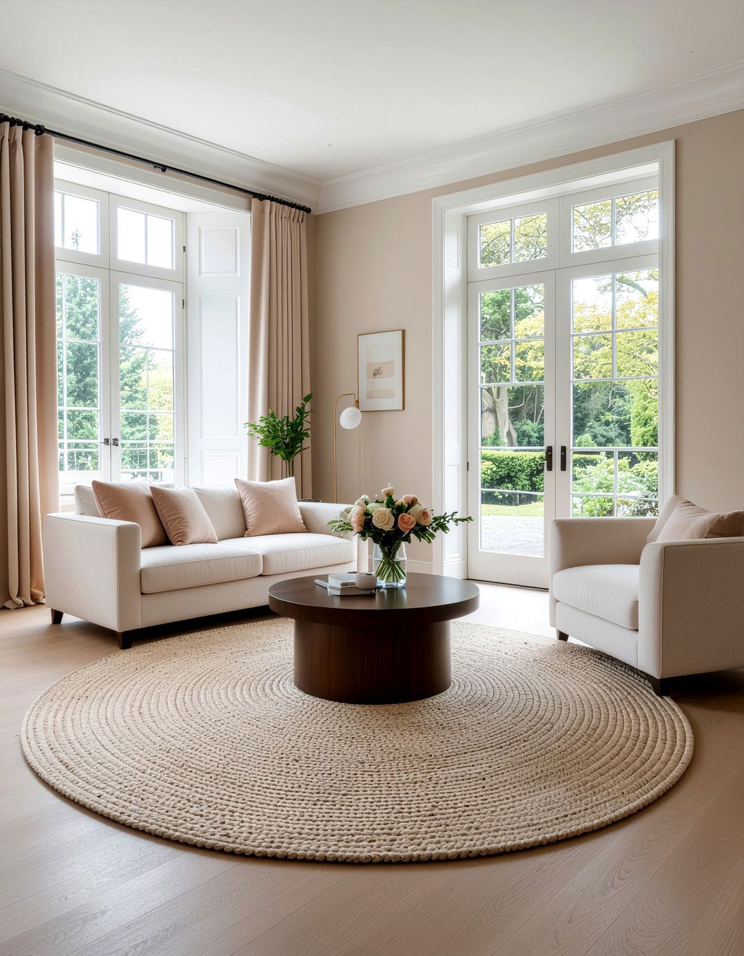 Round Rug Living Room - 30 living room rug size guide