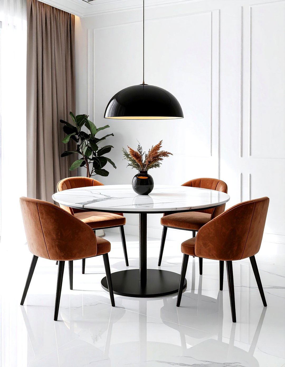 Round Table Placement - 30 dining room space planning ideas