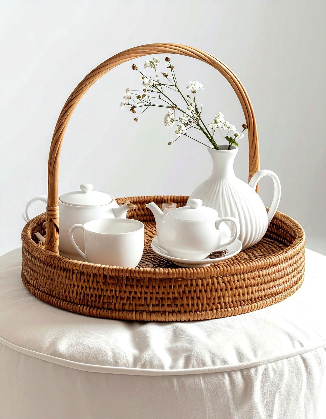 Round Tray Basket - 30 basket decor ideas