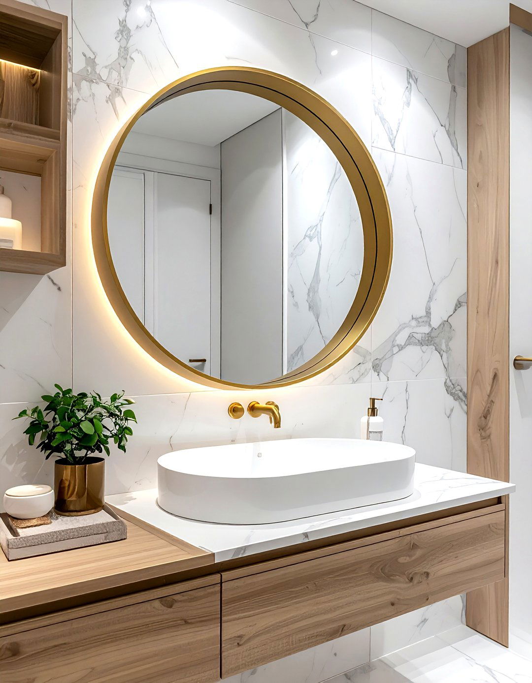 Round Vanity Mirror - 30 bathroom soft settings