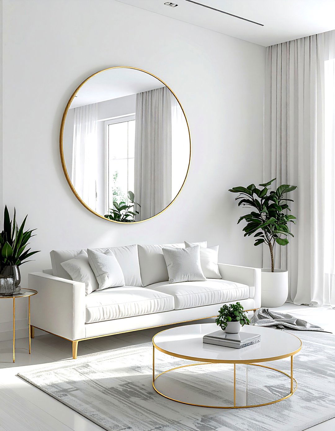 Round Wall Mirror - 30 newlywed decor ideas