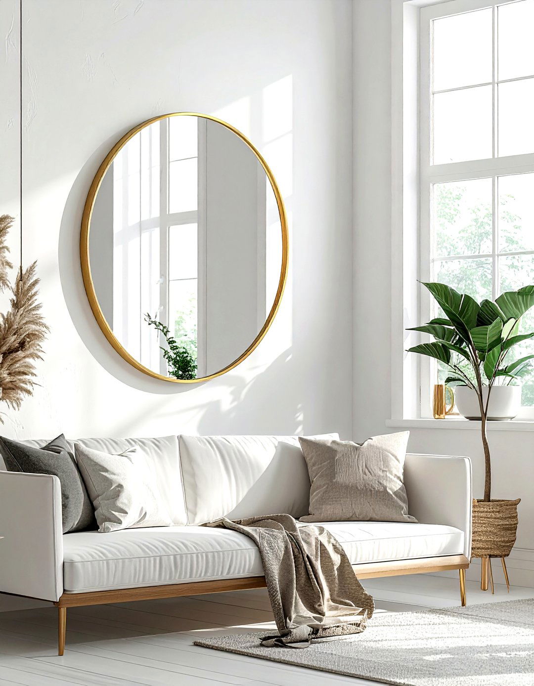 Round Wall Mirror - 30 decor checklist ideas