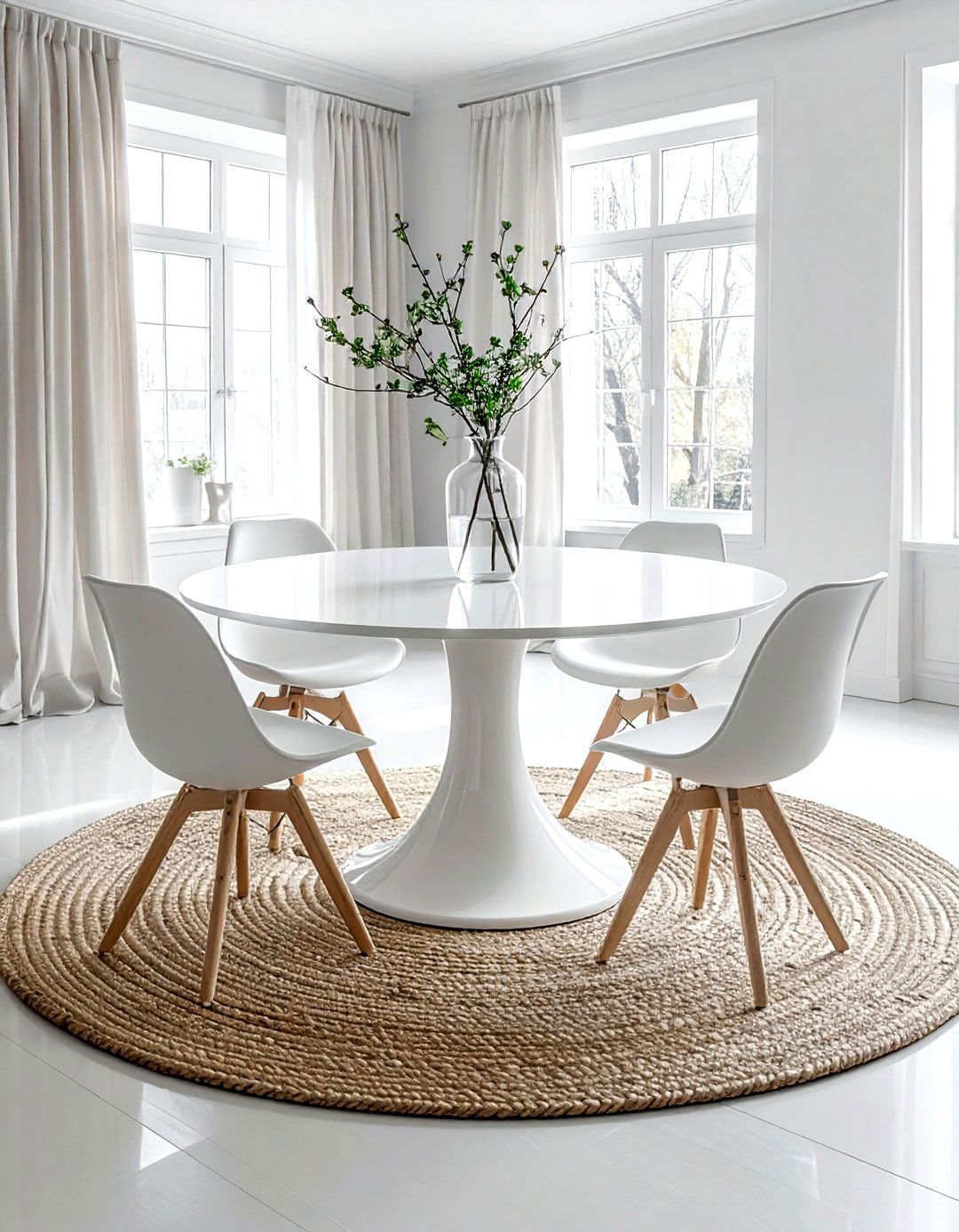 Round White Dining Table Set - 30 white dining room design ideas