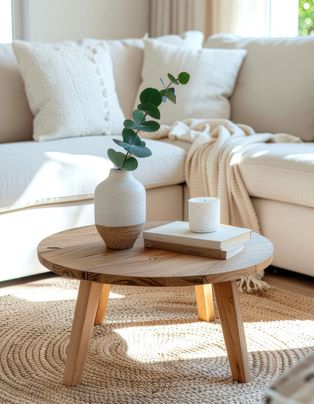 Round Wood Coffee Table - 30 living room coffee table ideas