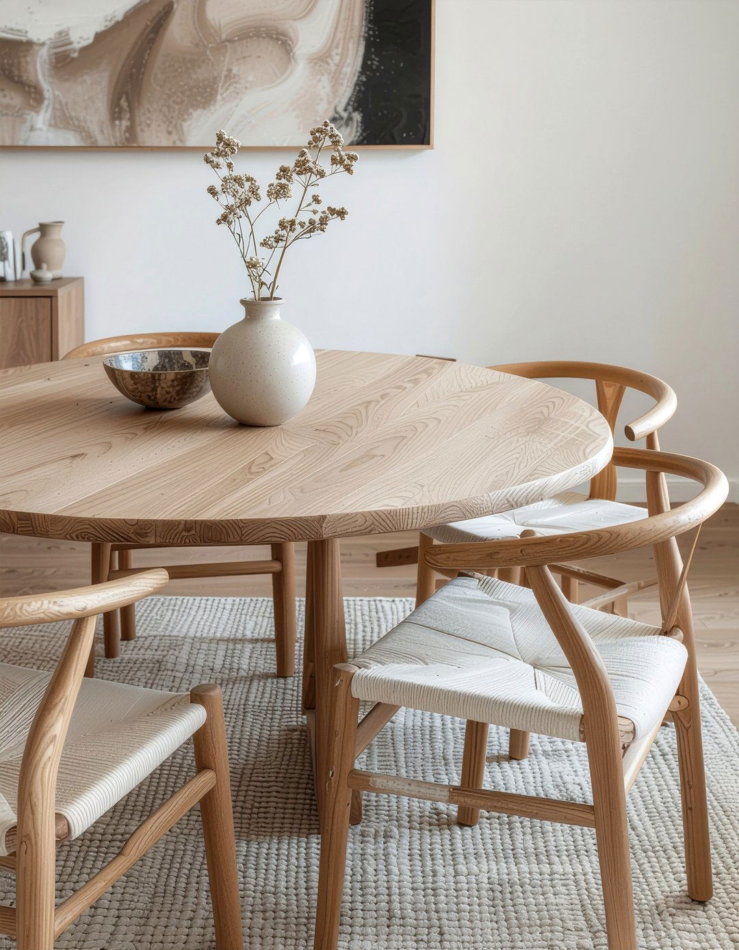 Round Wood Dining Table - 30 dining room styling tips