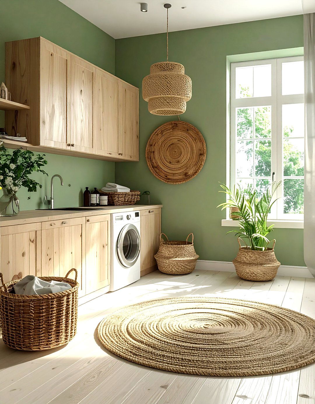 Round Wood Plaque - 30 laundry room sign ideas