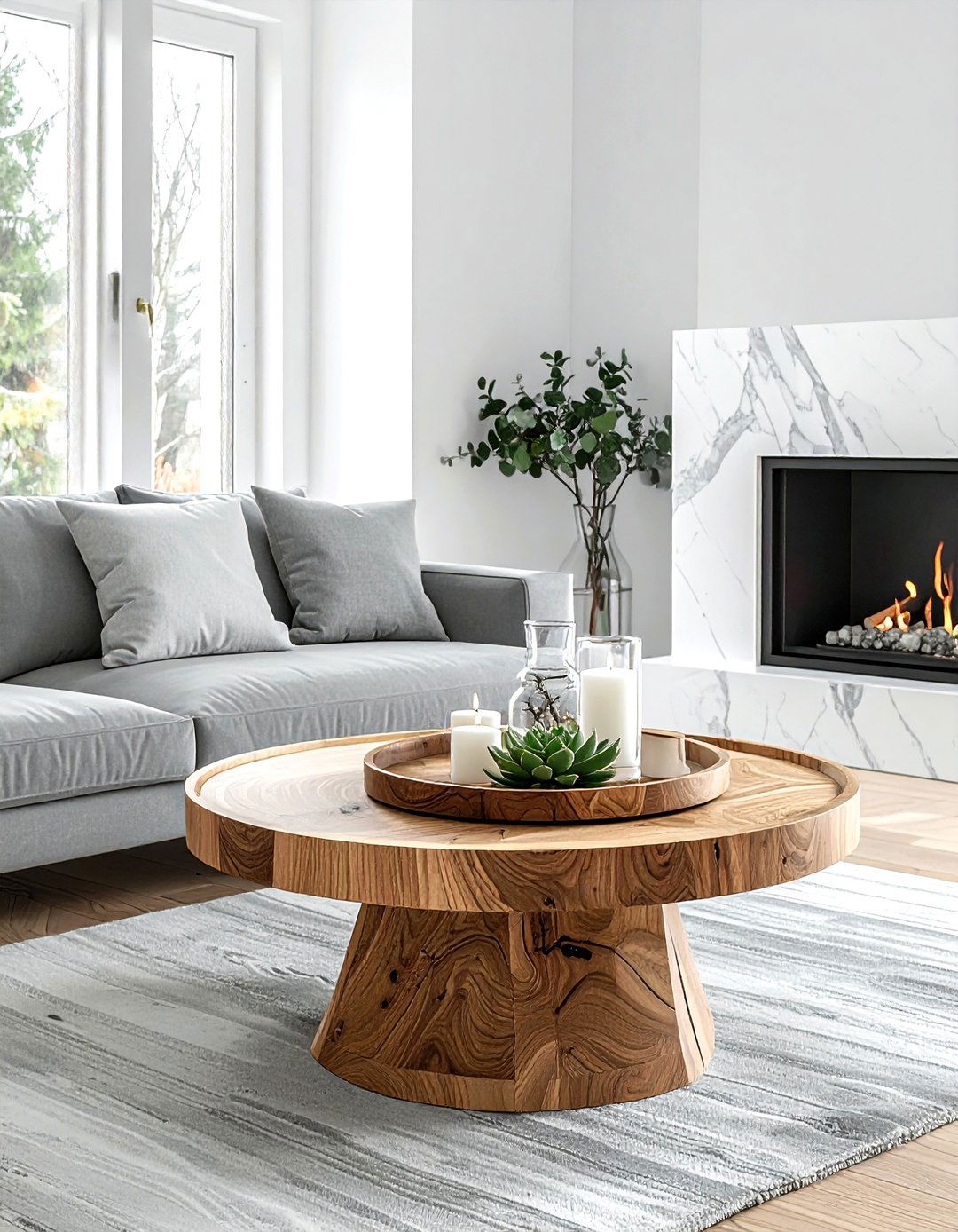 Round Wood Tray - 30 wood tray ideas