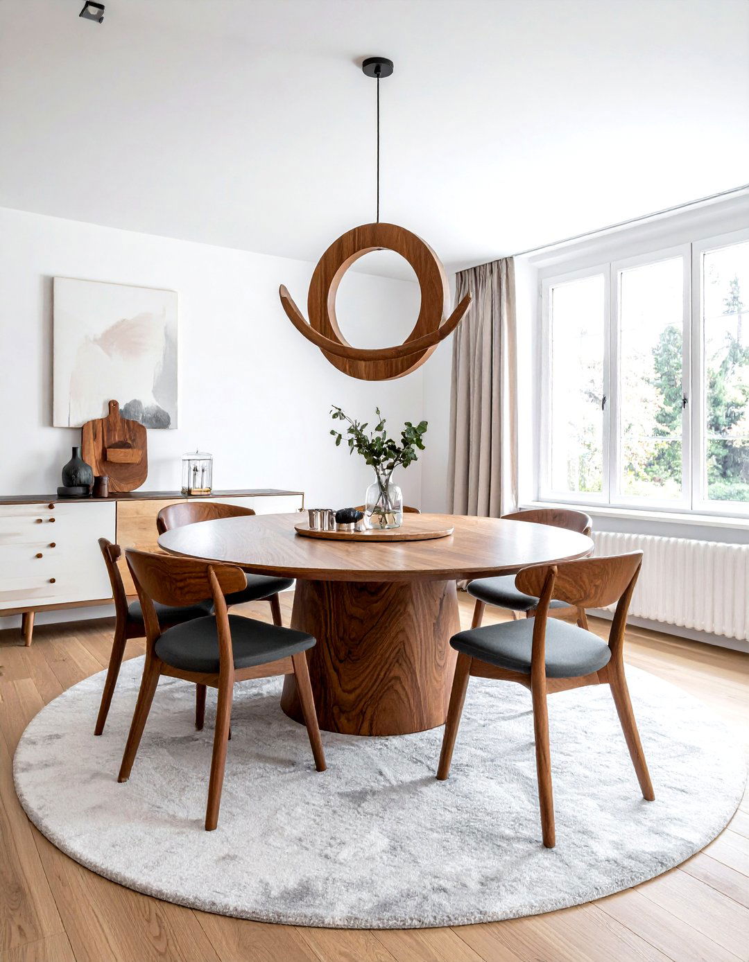 Round Wooden Dining Table - 30 Swiss dining room ideas