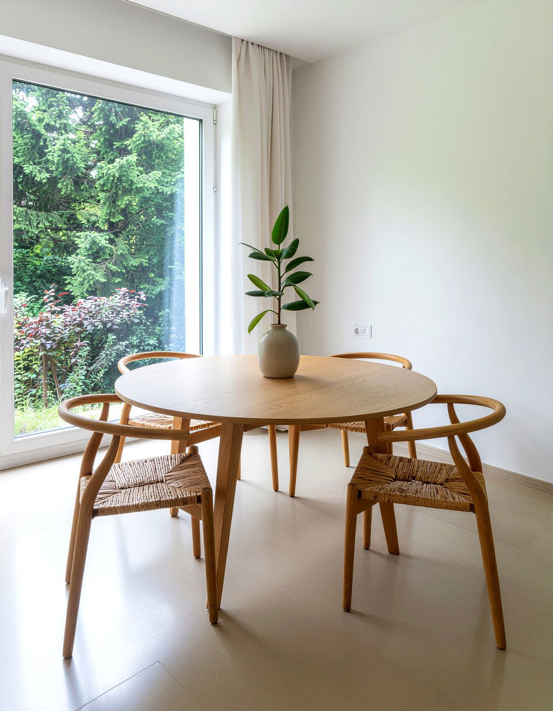 Round Wooden Dining Table - 30 dining room facelift ideas