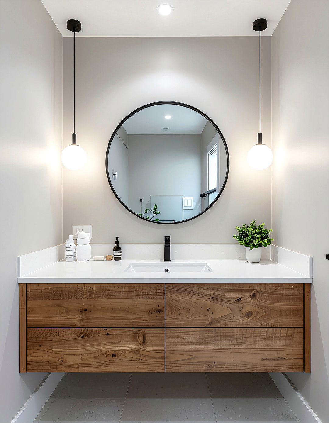 Round bathroom mirror - 30 bathroom glow-up ideas