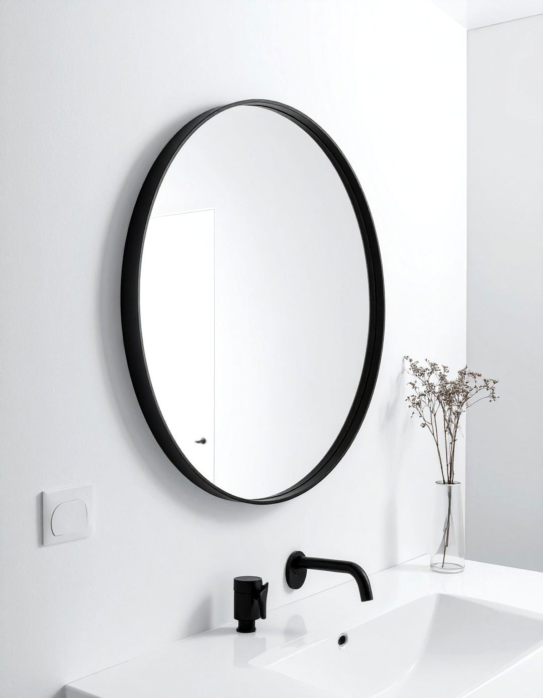 Round bathroom mirror - 30 budget bathroom ideas