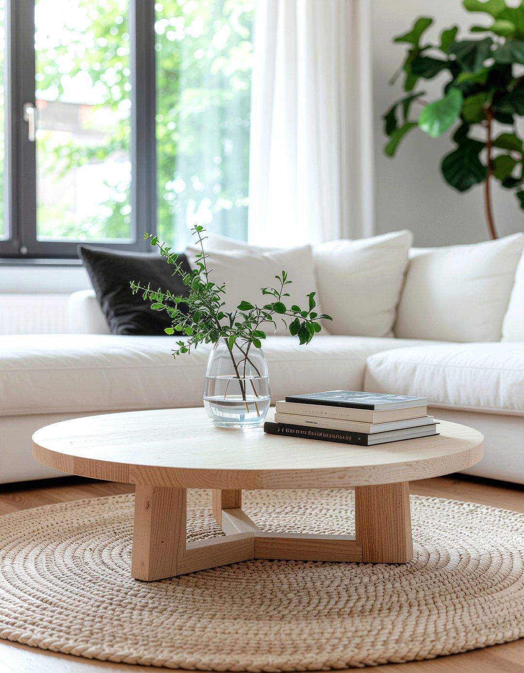 Round coffee table - 30 Norwegian living room ideas