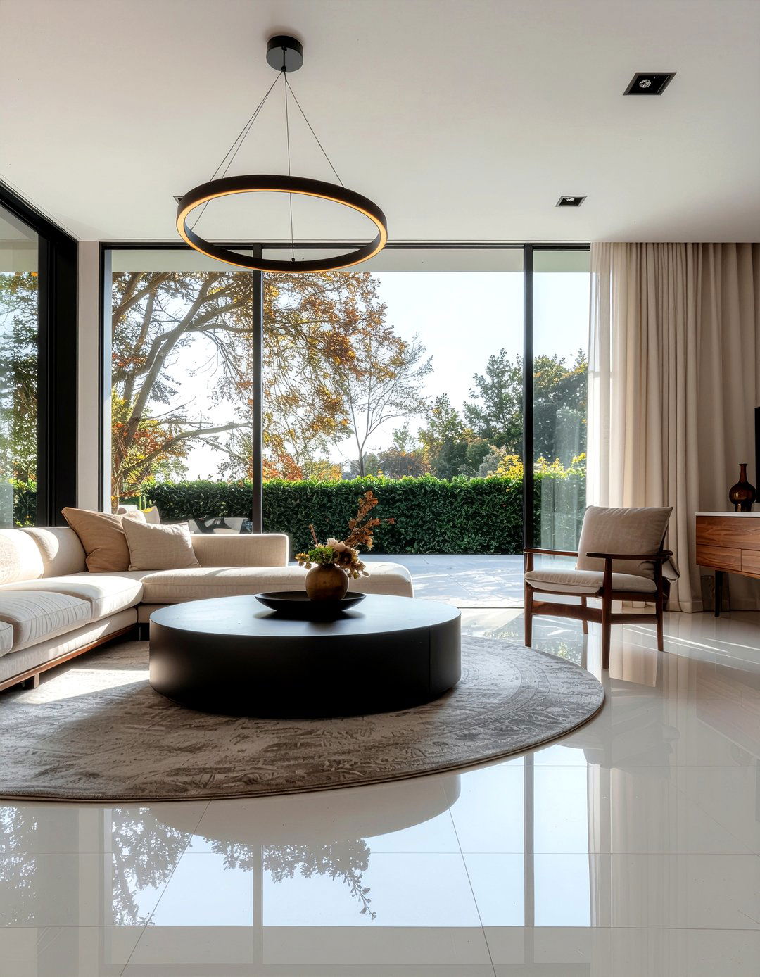 Round coffee table living room - 30 relaxation living room ideas