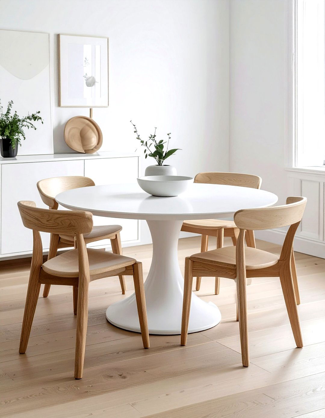 Round dining table - 30 Scandinavian minimalist decor ideas