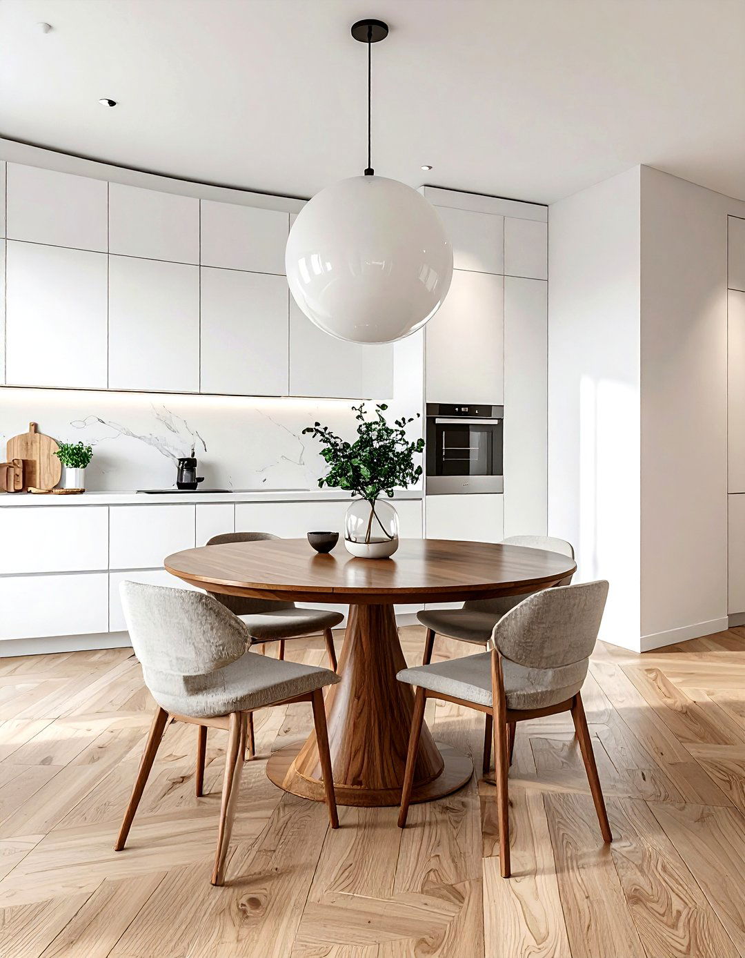 Round dining table in kitchen - 30 kitchen dining combo ideas