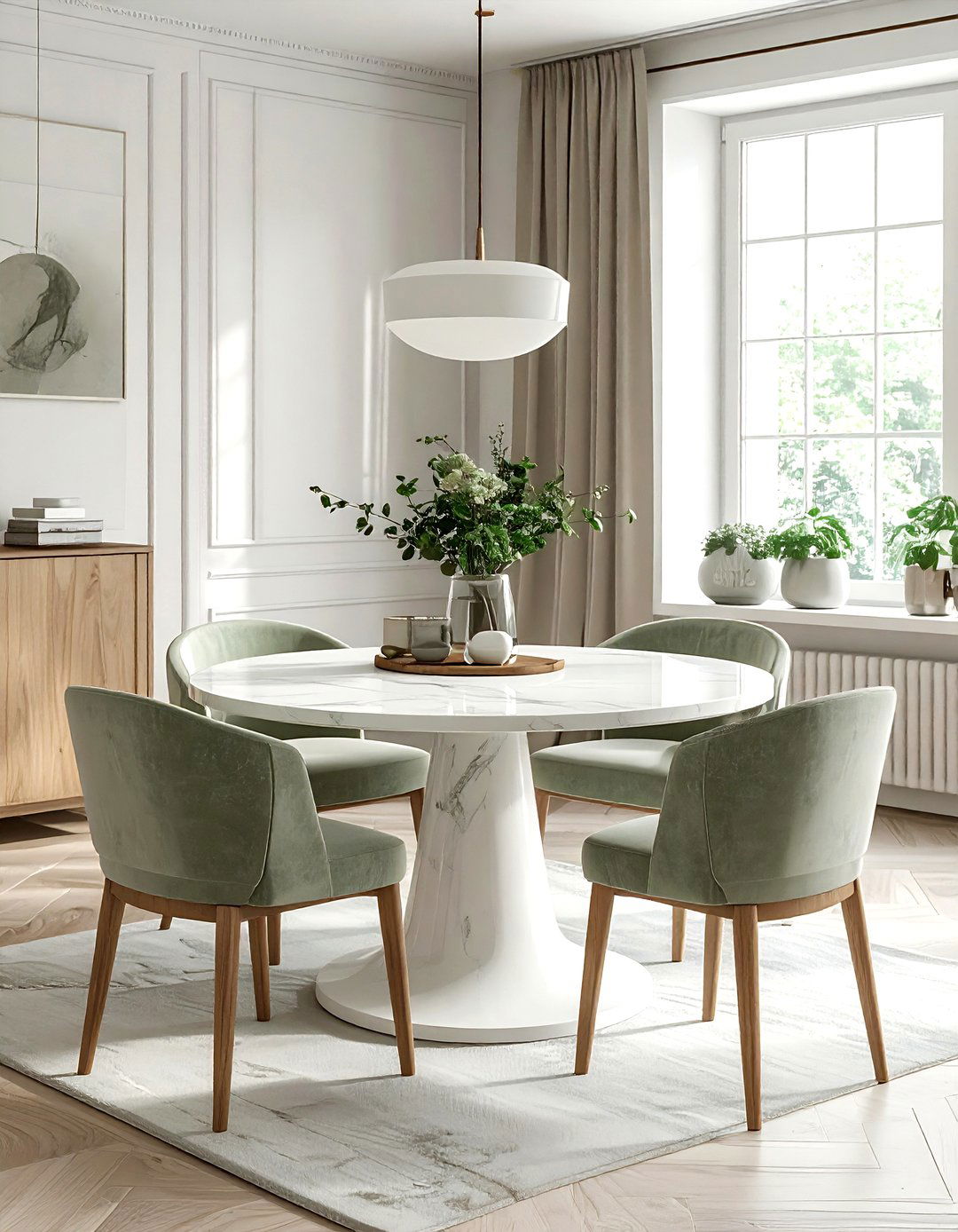 Round dining table set - 30 dining room enhancement ideas