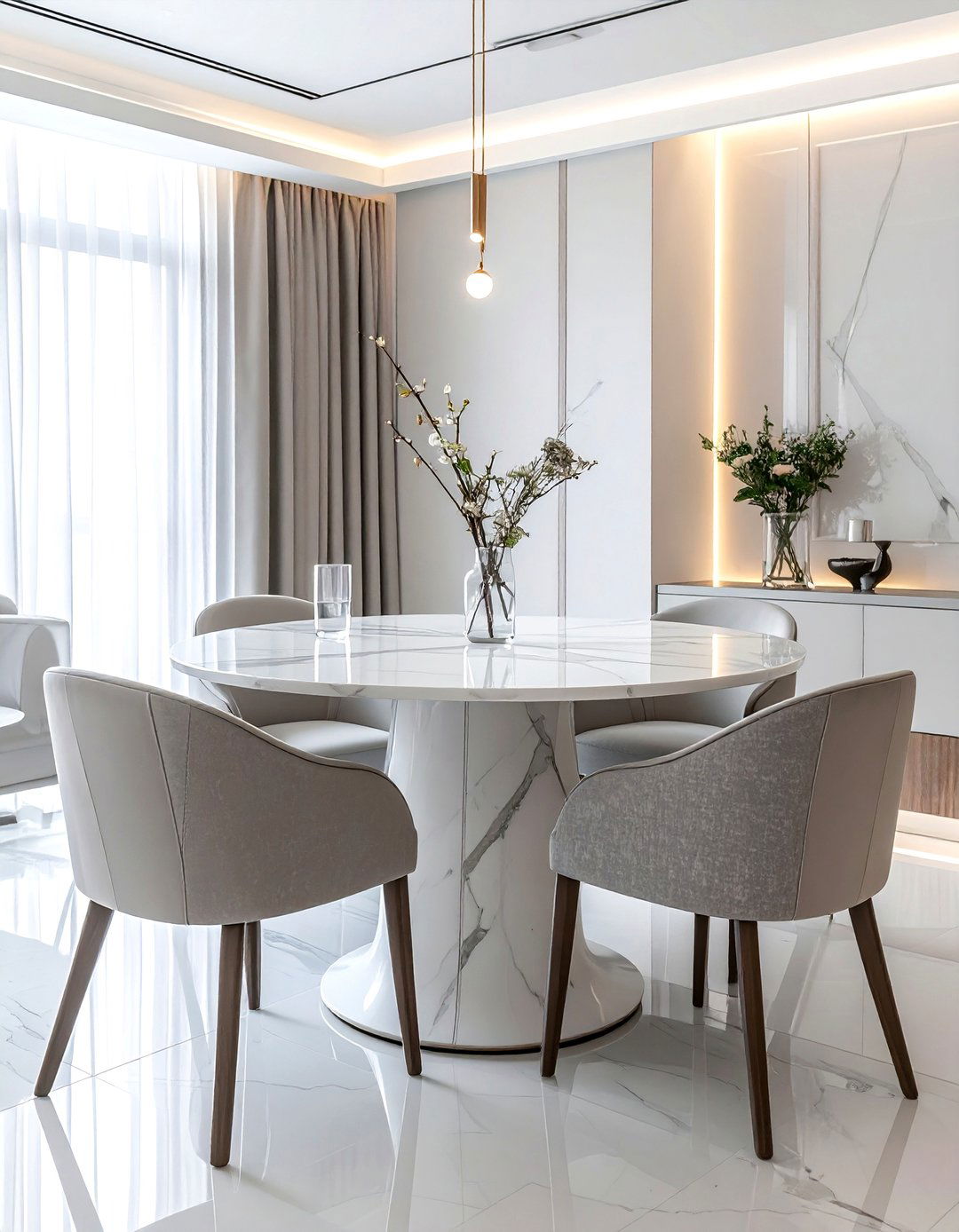 Round dining table small space - 30 dining room design tips