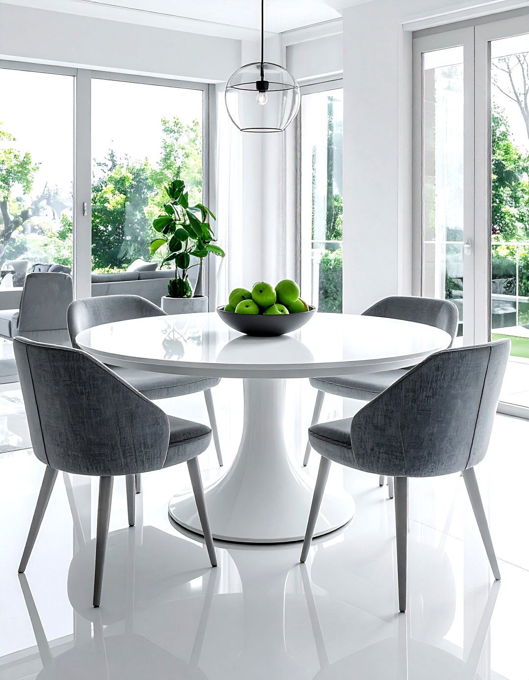Round dining table with swivel chairs - 30 round dining room ideas