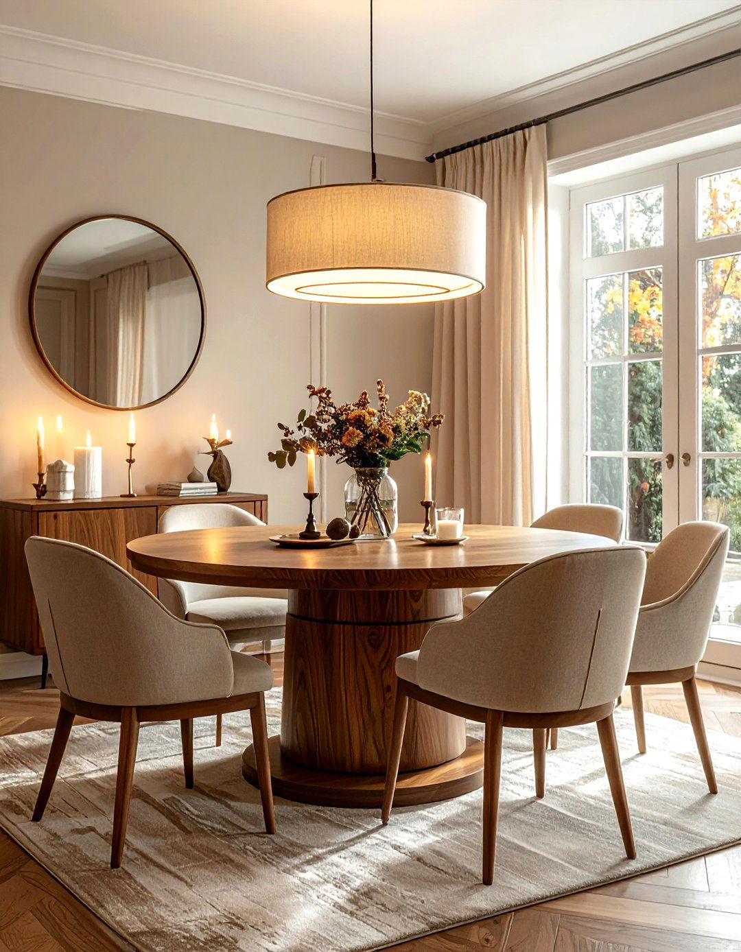 Round flush mount light - 30 flush mount dining room light ideas