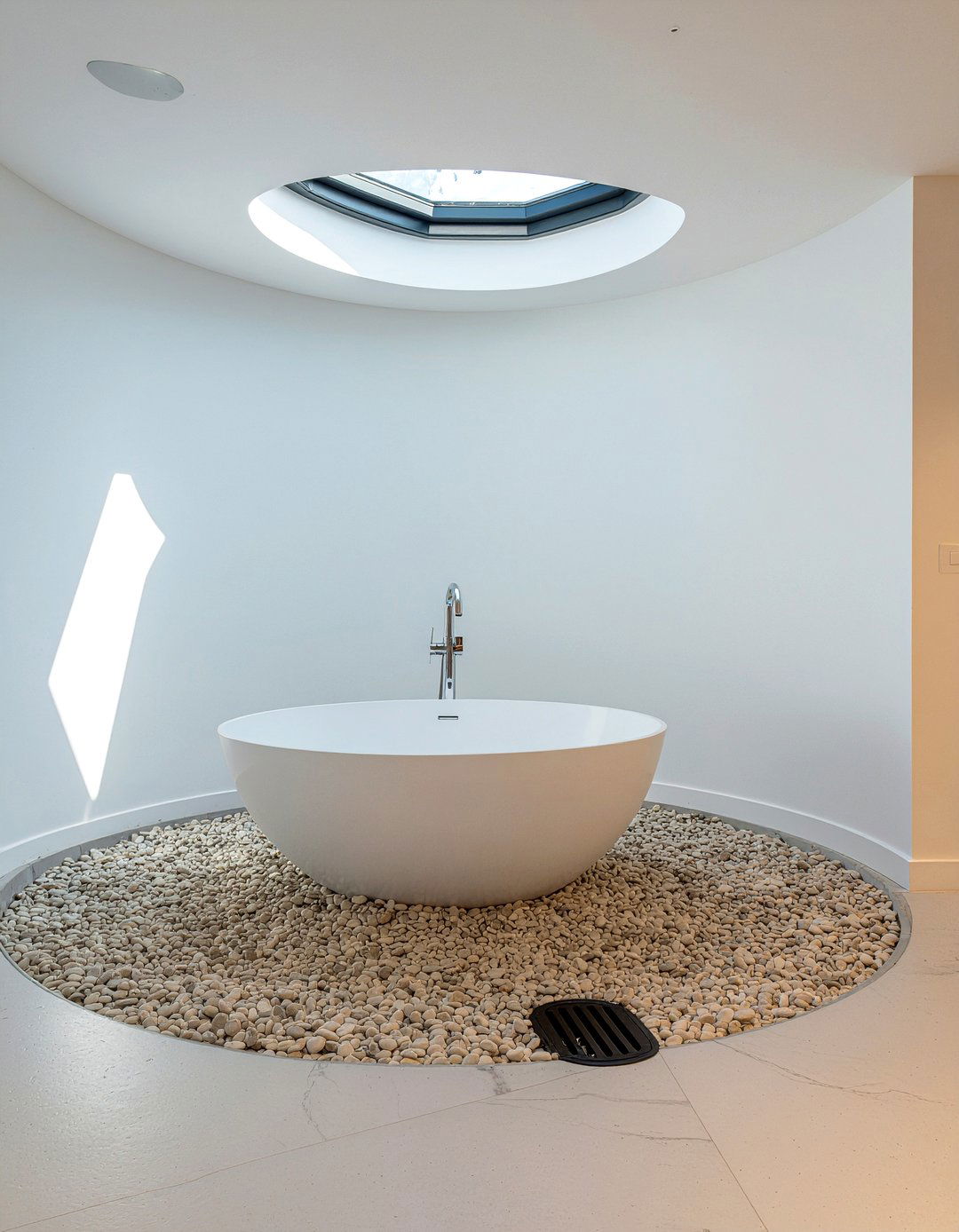 Round freestanding tub - 30 master bathroom tub ideas