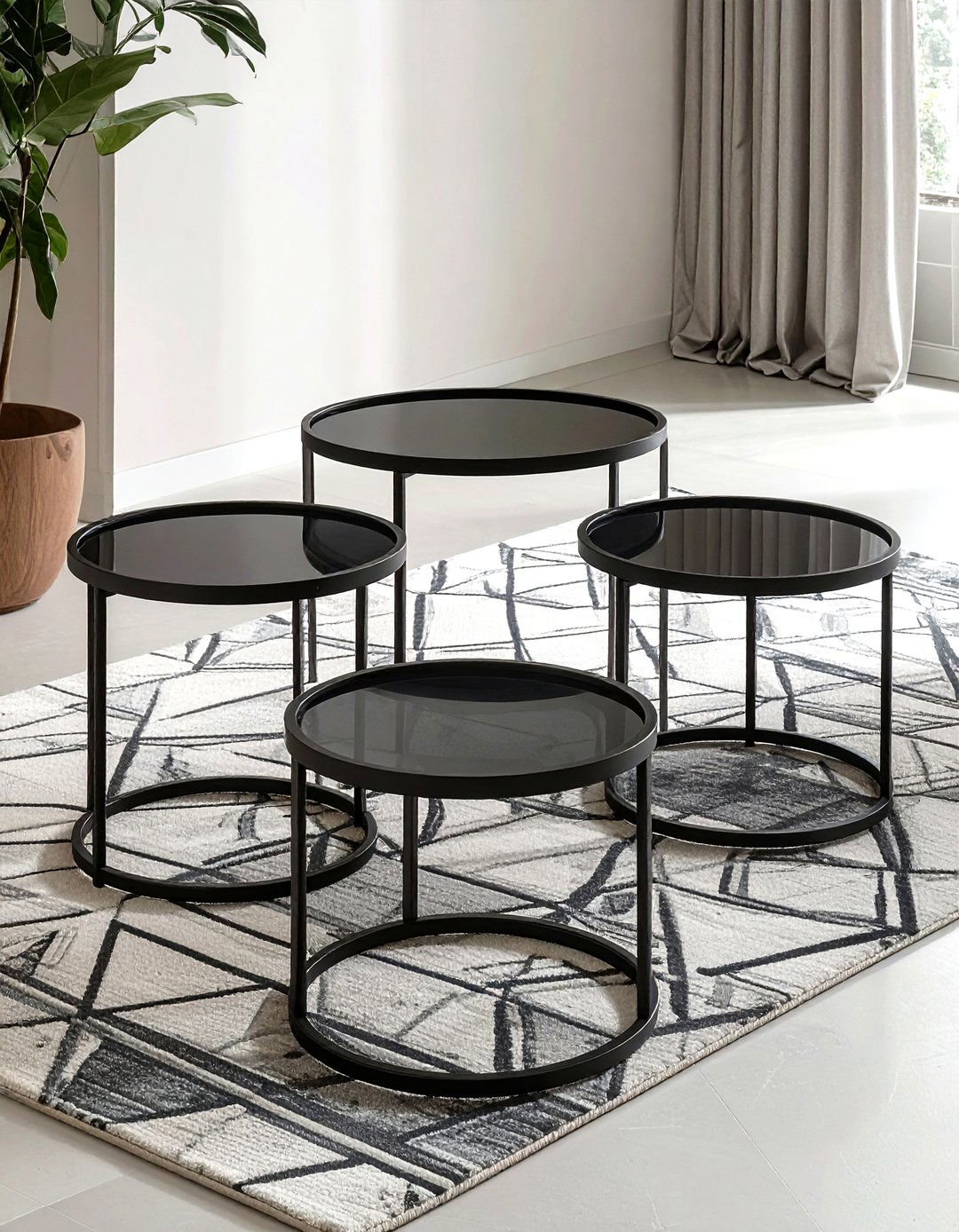 Round iron nesting tables - 30 living room iron furniture ideas