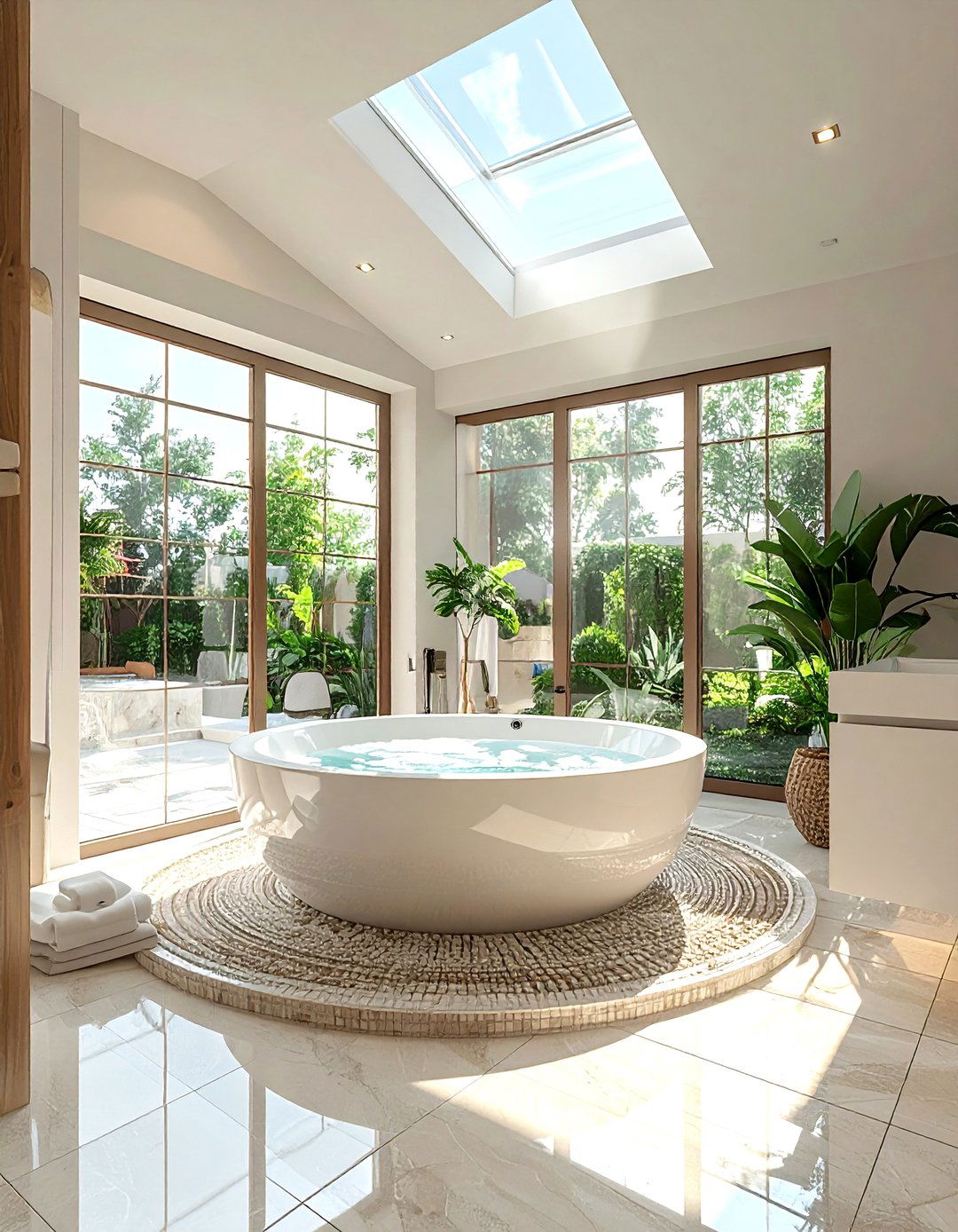 Round jetted tub - 30 whirlpool tub ideas