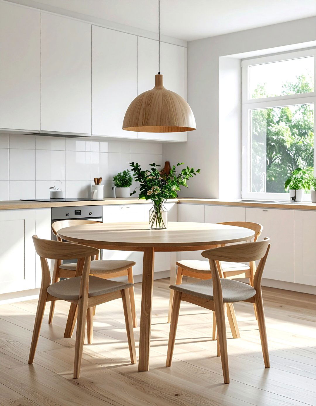 Round kitchen dining table - 30 Scandinavian kitchen ideas