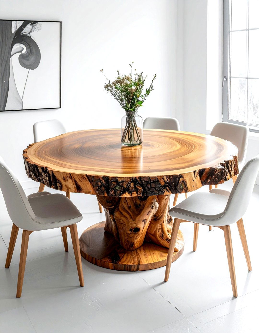 Round live edge dining table - 30 live edge dining table ideas