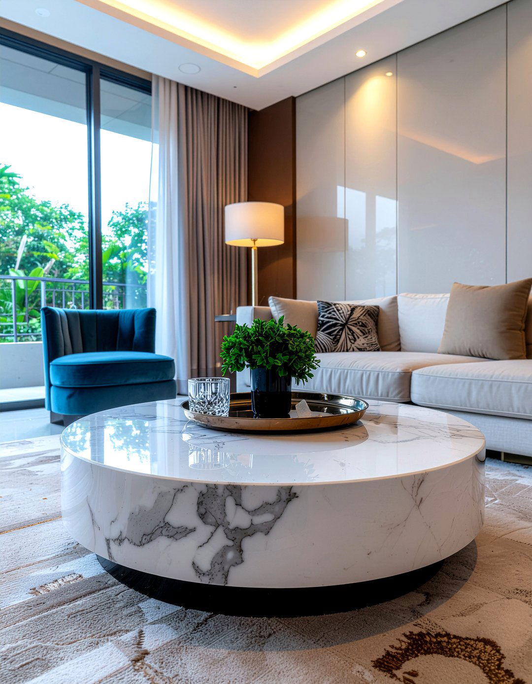 Round marble coffee table - 30 living room marble coffee tables