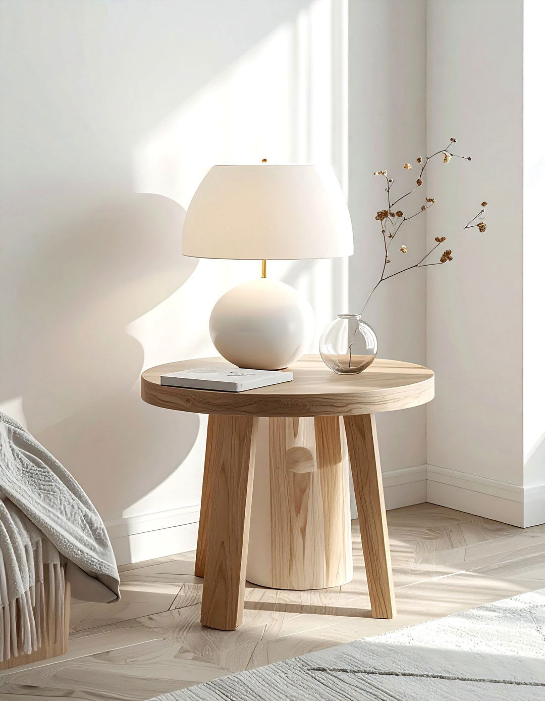 Round nightstand styling - 30 nightstand styling ideas