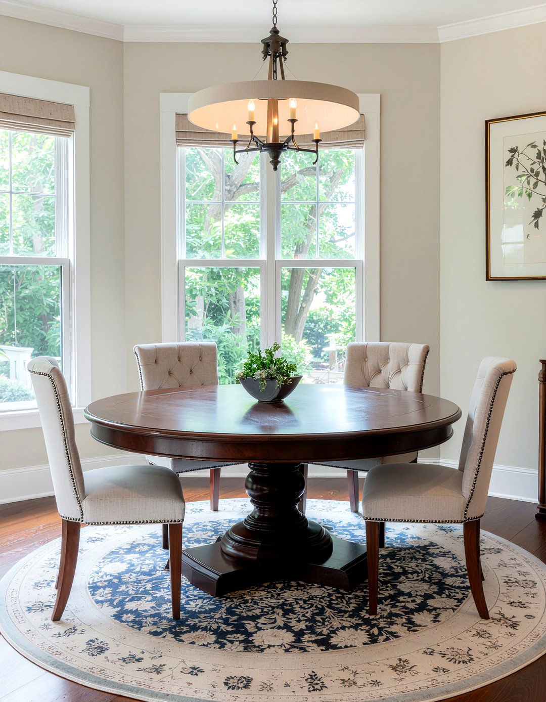 Round pedestal dining table - 30 restored dining room ideas