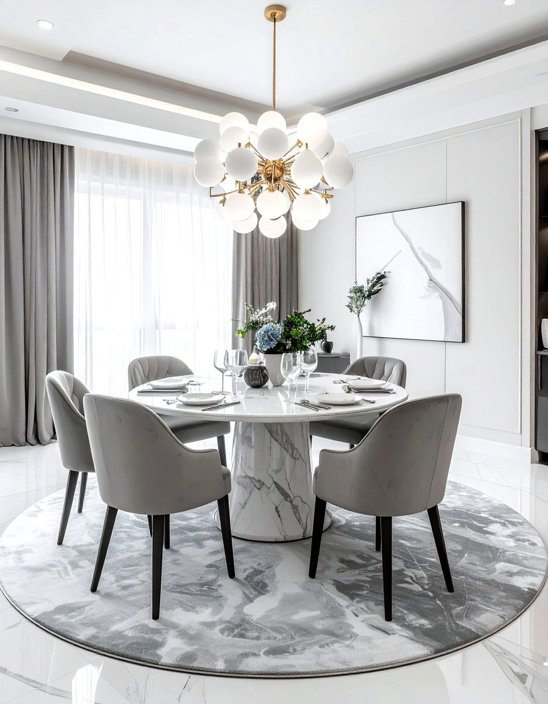 Round pedestal table setup - 30 dining room decorating tips