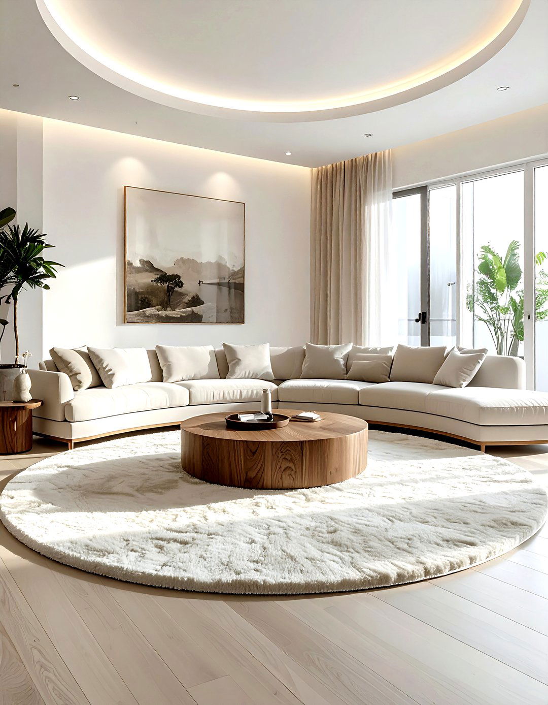 Round rug living room - 30 living room rug ideas