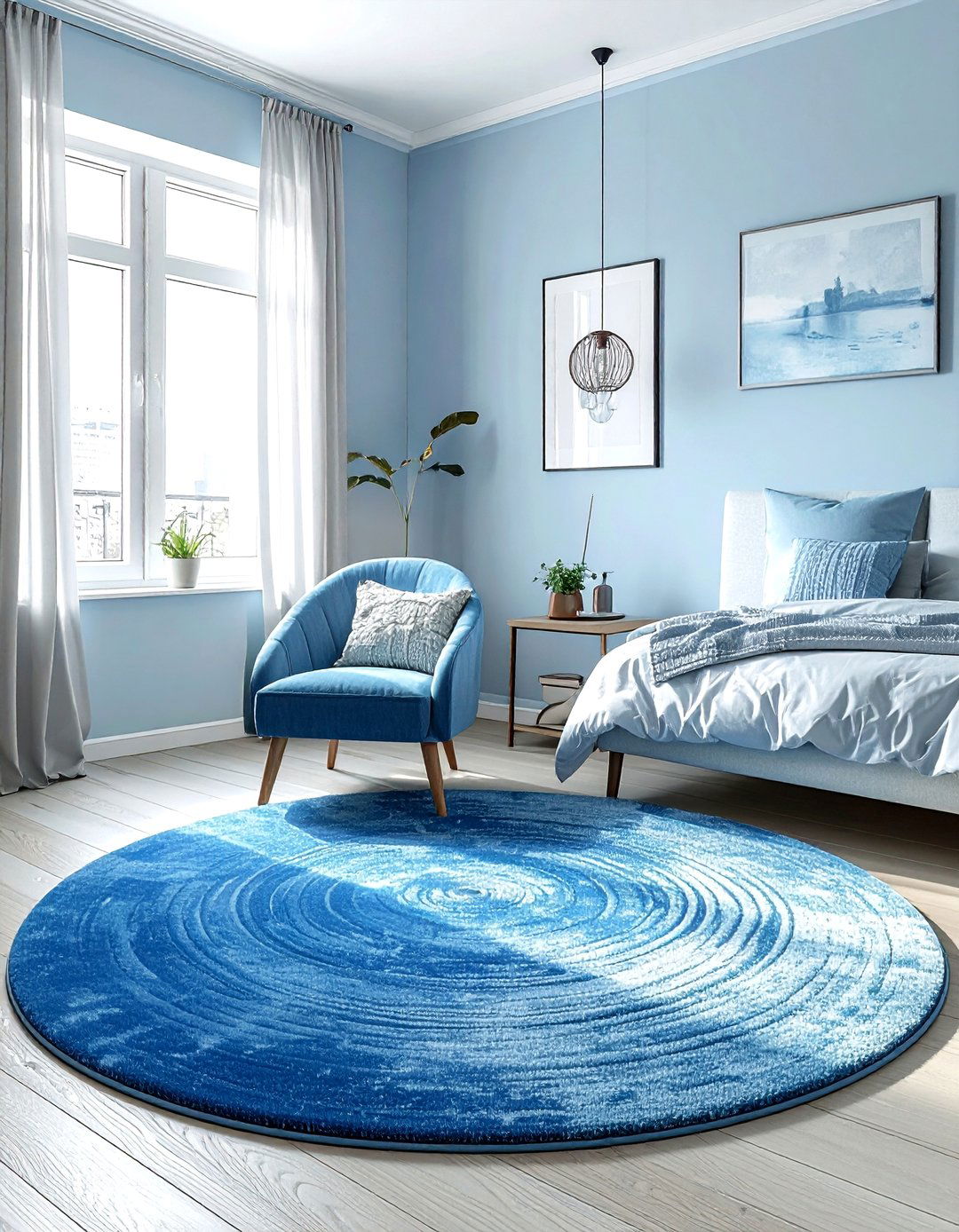 Round rug small bedroom - 30 bedroom rug ideas